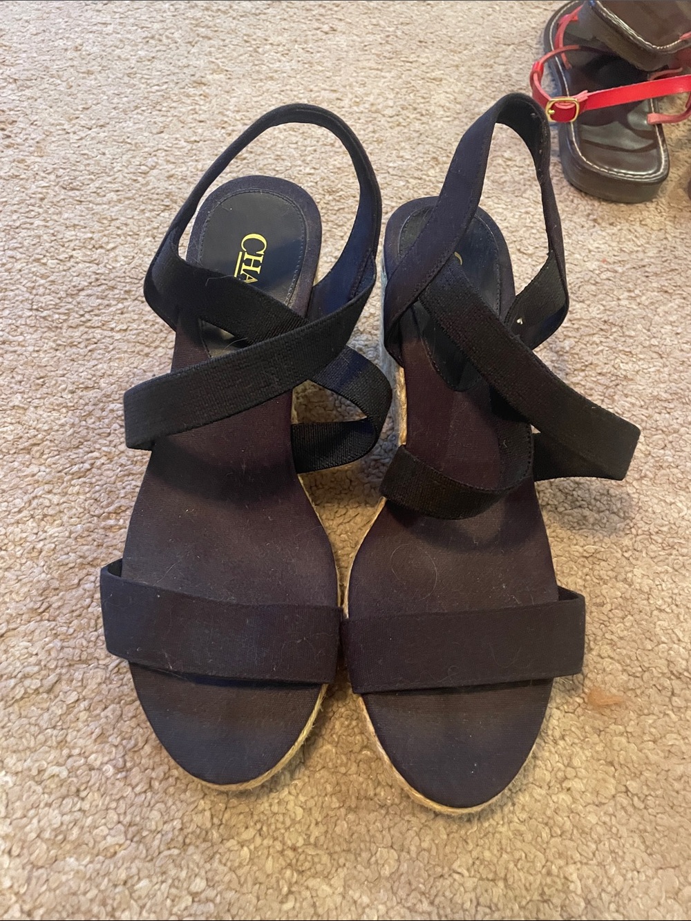 Black Strappy Slingback Women's Sandals